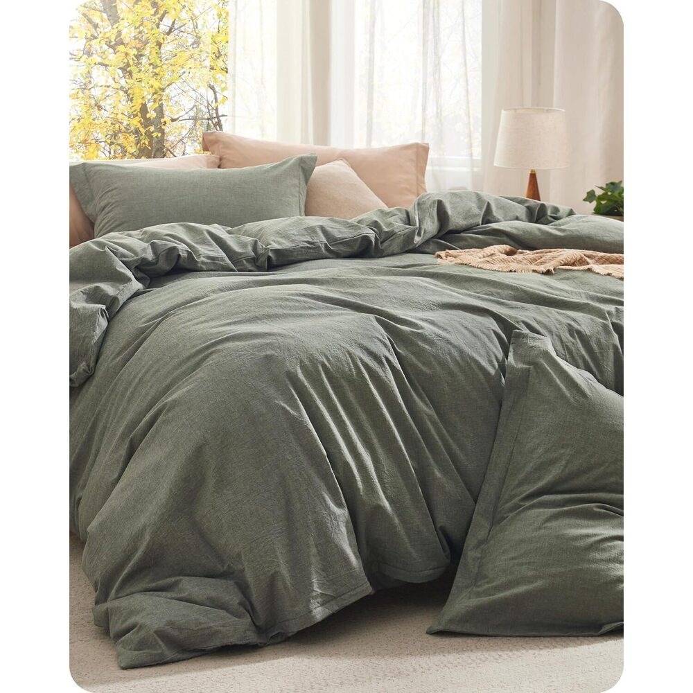 Comforter Set King Size - Cotton Fabric with Microfiber Inner Fill